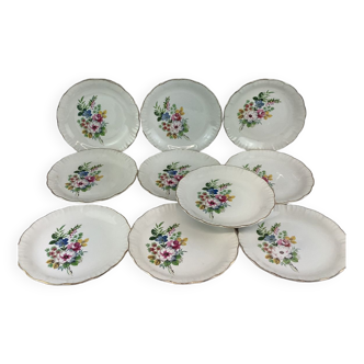 7 Assiettes plates anciennes made in france Digoin