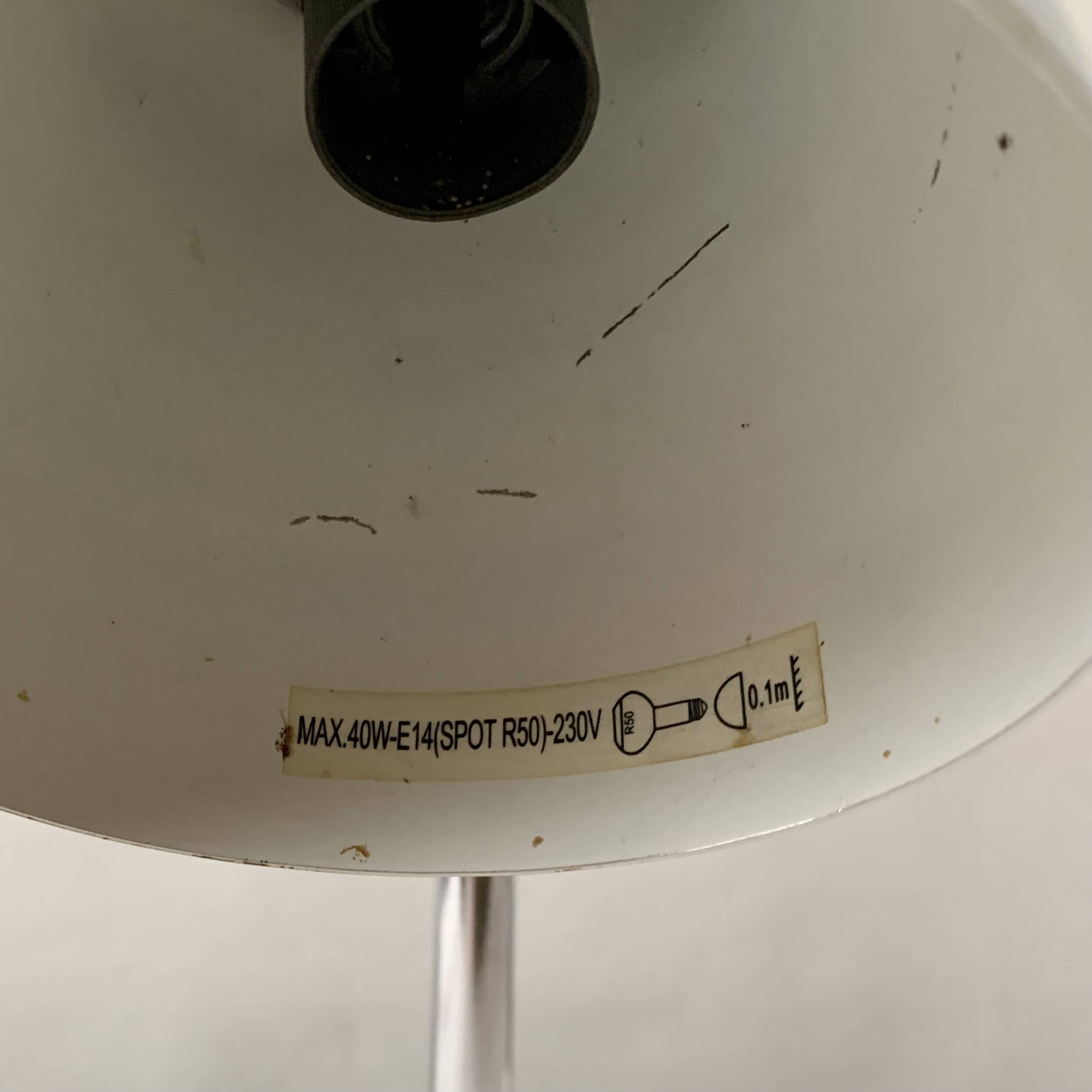 Massive vintage side lamp in chromed metal