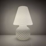 Murano mushroom lamp Italy vintage spiral decor glossy white