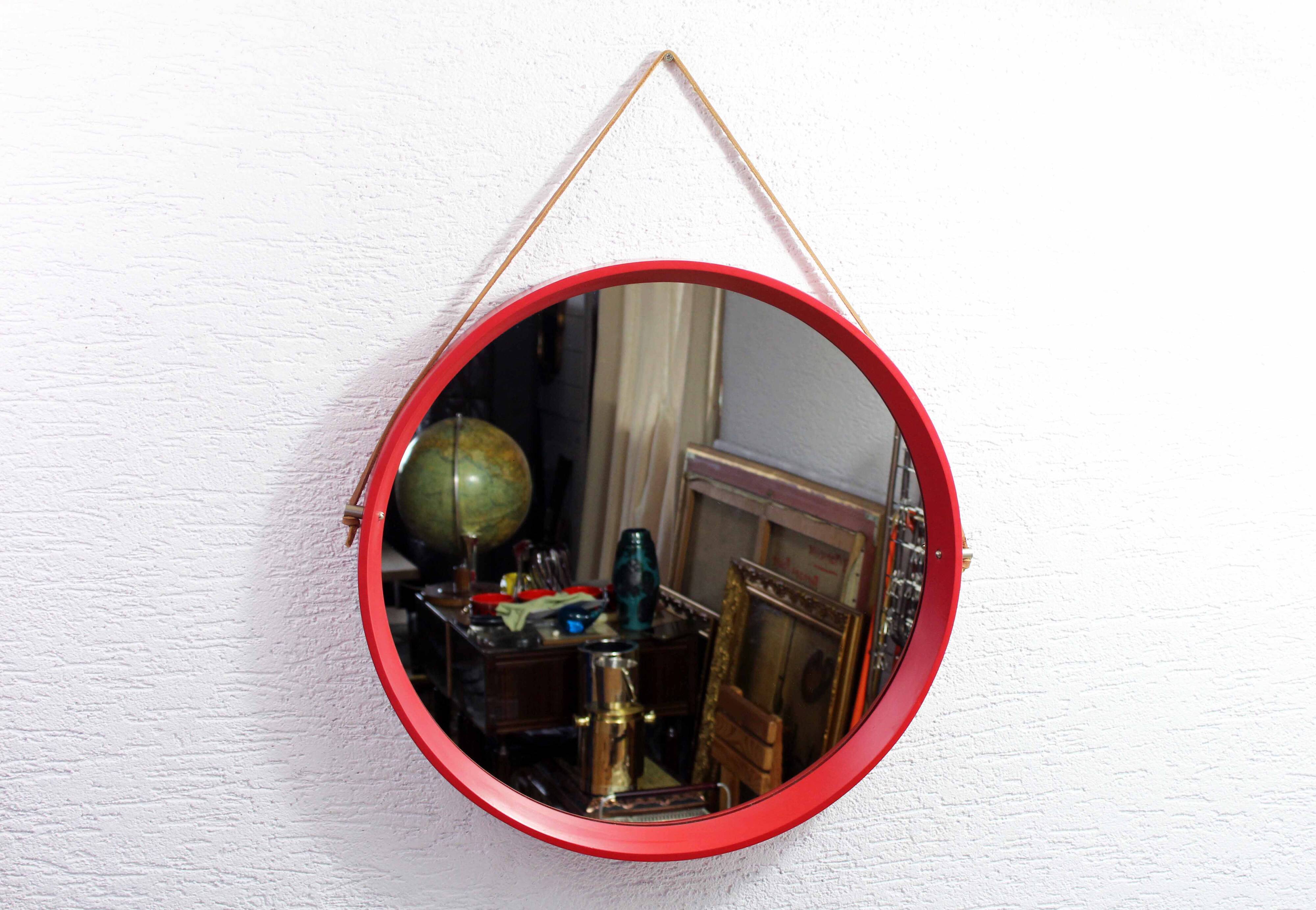 Miroir scandinave vintage rond 1970