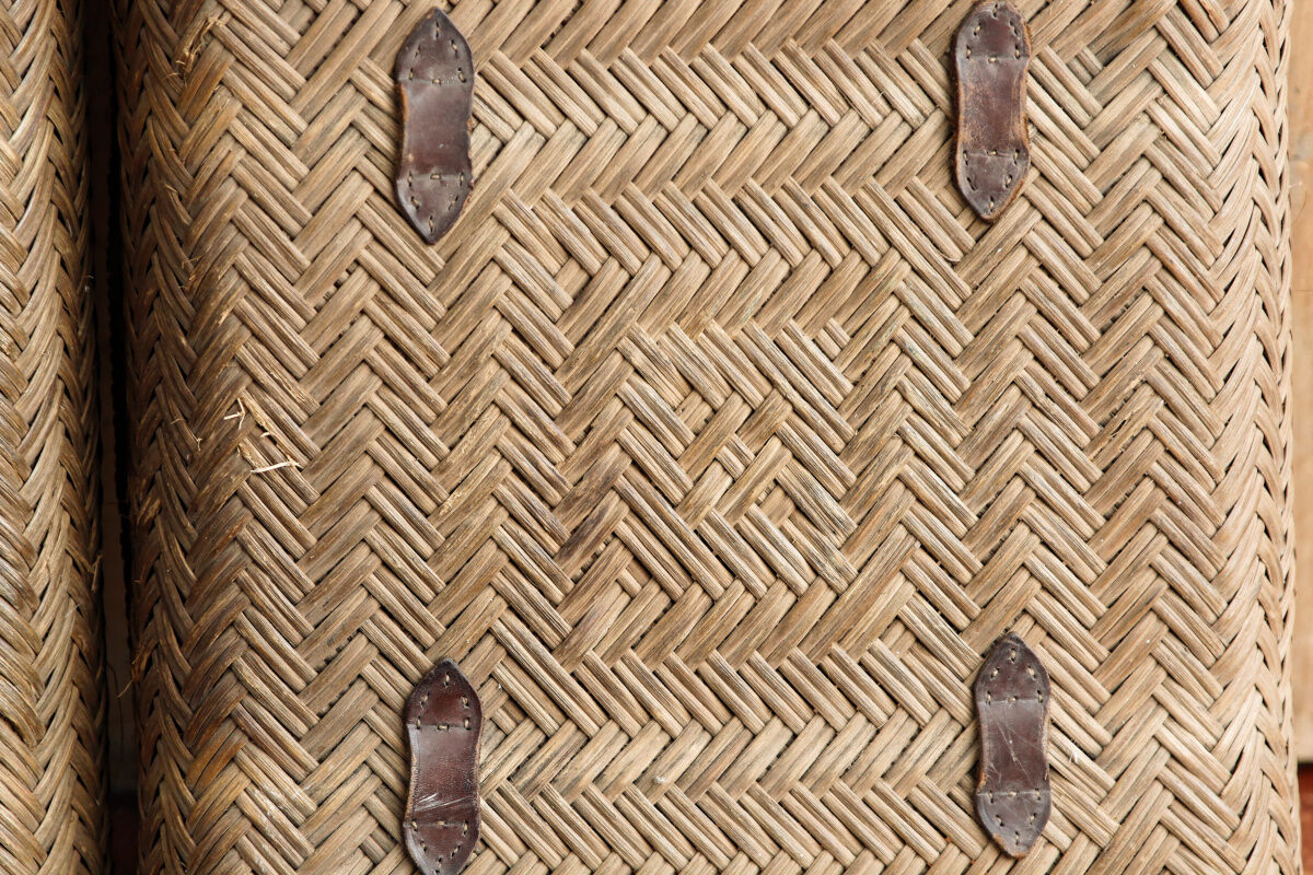 Pair of old braided pans