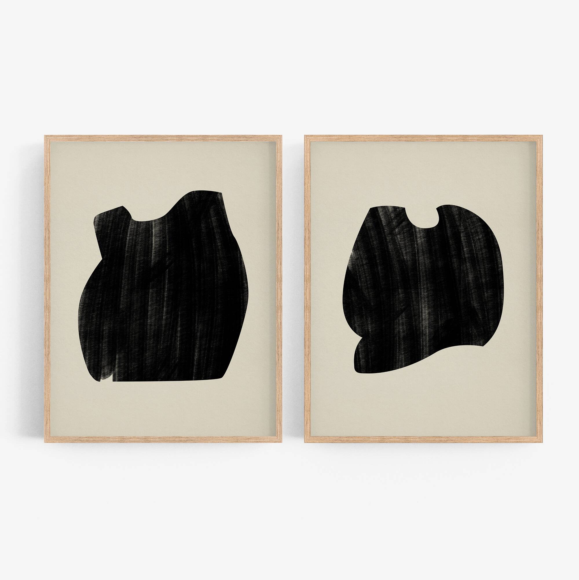 Pair of giclee prints, abstract wall art set of two, 50x70cm