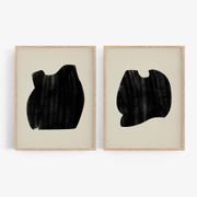 Pair of giclee prints, abstract wall art set of two, 50x70cm