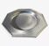 Octagonal stainless steel platter, silver-plated metal, Jean Couzon