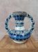 Artisanal Moroccan faience vase signed – blue & green decor