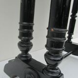 Wooden side table painted in faux marble