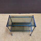 Metal and smoked glass dessert table