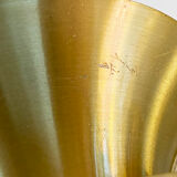 Pendant light in golden brushed aluminum by lyskaer belysning. denmark 1970s