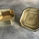 Box in solid brass octagon shape bird decoration 14,8cm