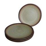 Set of 4 flat plates in speckled sandstone