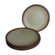 Set of 4 flat plates in speckled sandstone