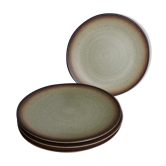 Set of 4 flat plates in speckled sandstone