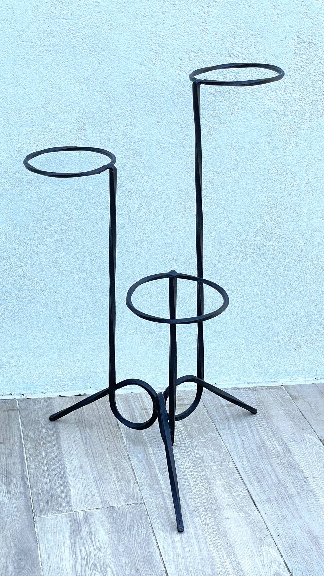 Vintage geometric steel plant holder