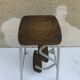 Antique grey metal step ladder