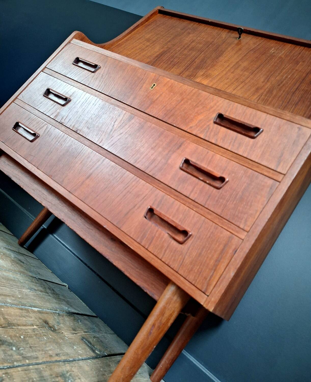 Danish secretary Gunnar Nielsen, Scandinavian sideboard, vintage desk