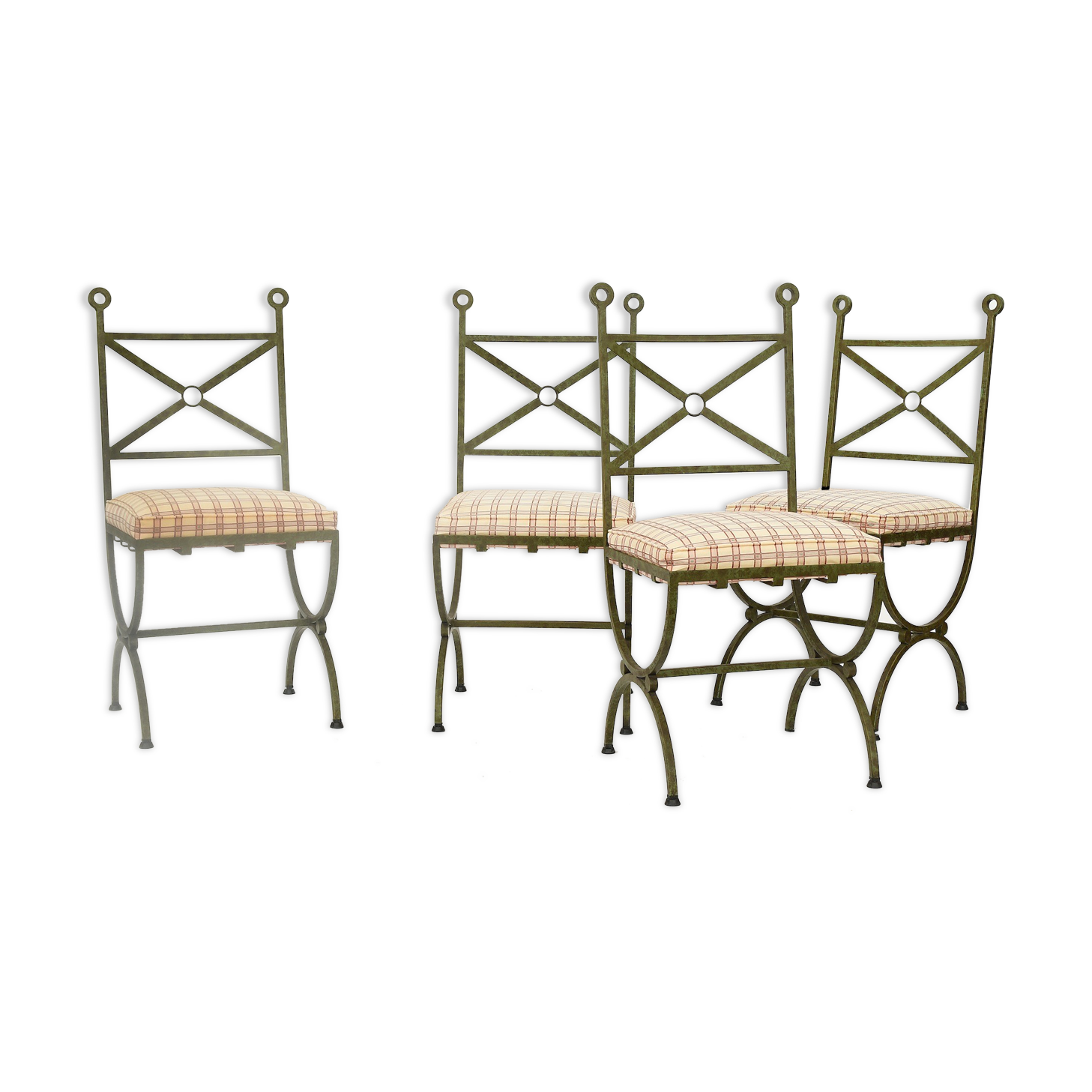 Series of 4 metal chairs