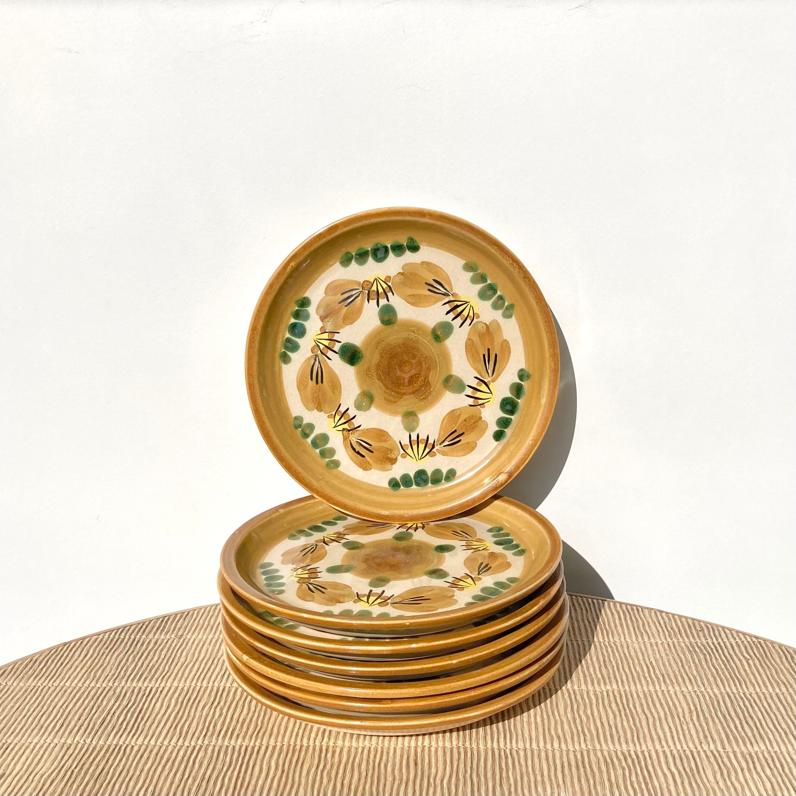 7 assiettes à dessert grès HB Henriot Quimper