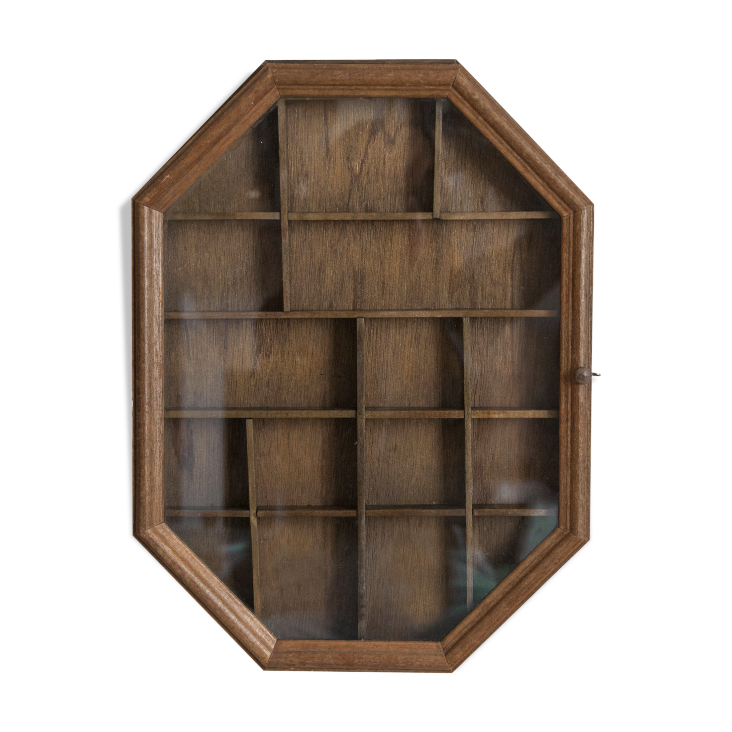Octagonal wooden & glass showcase