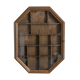 Vitrine octogonale en bois & verre