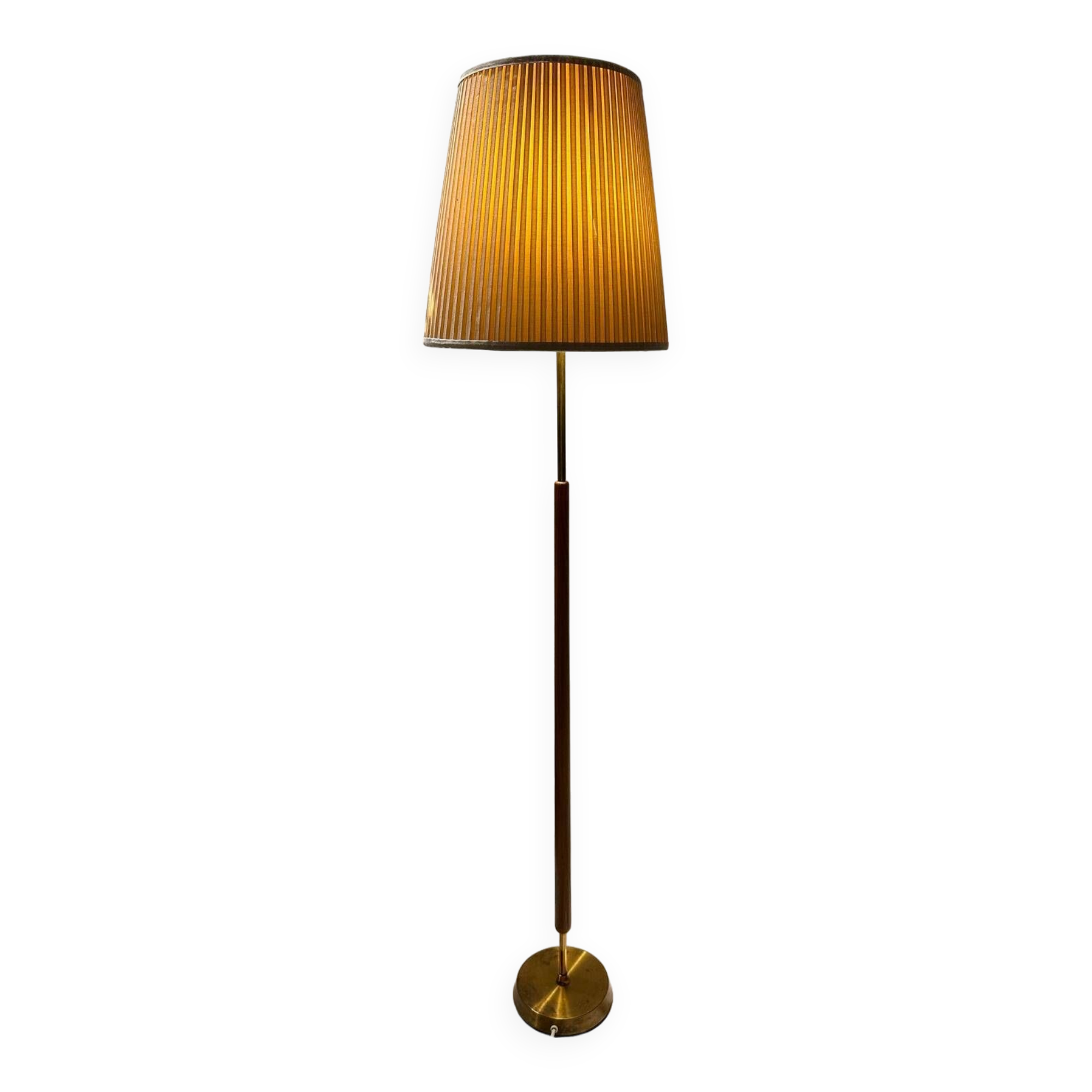 Ewå G7-BM floor lamp, teak and brass, 1940s/1950s