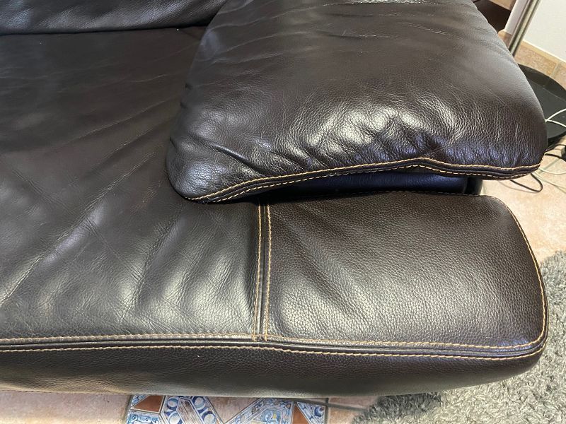Chocolate leather sofa