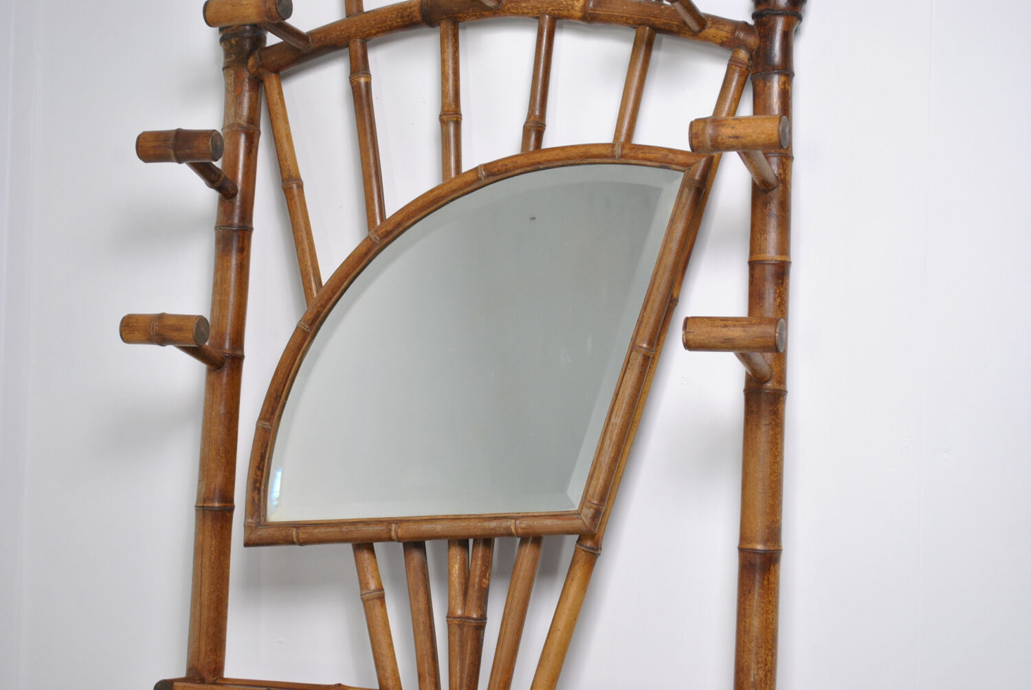 Coat rack bamboo cloakroom 1950