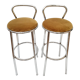 Paire de tabourets de bar en métal chromé velours Rodet