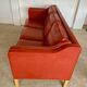 Vintage Danish mid-century Mogens Hansen 3 person cognac leather sofa