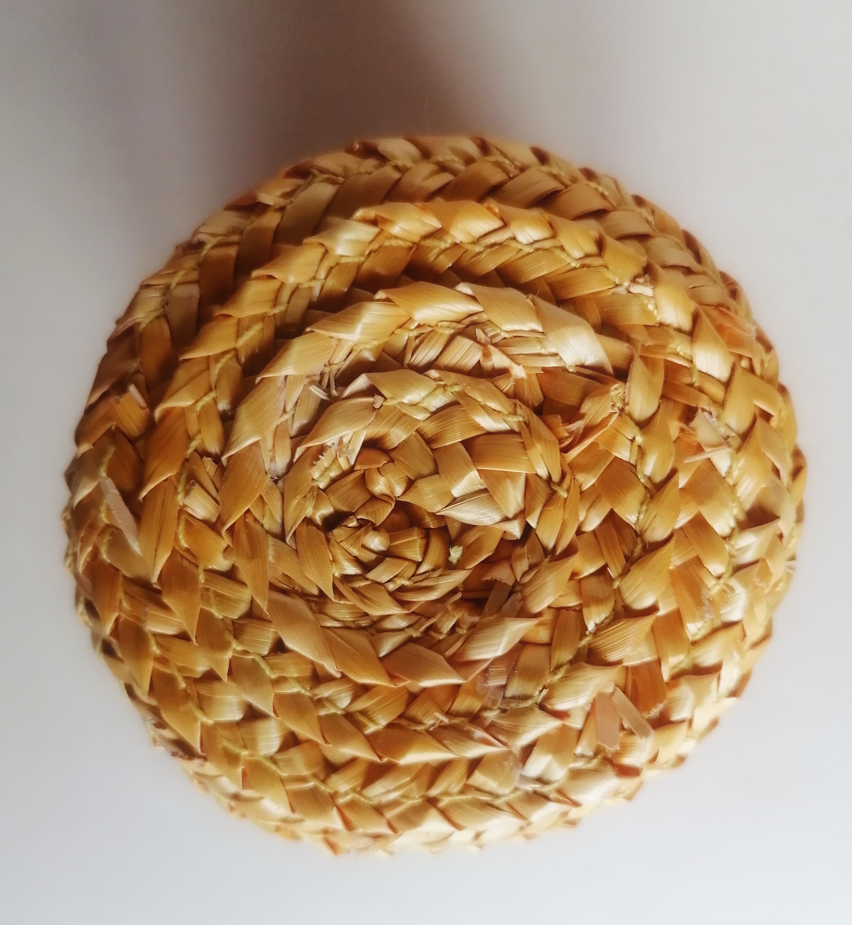 Basket and glass holder woven straw