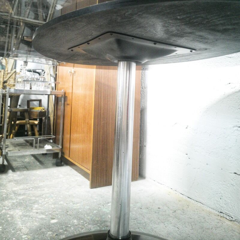 Vintage tulip foot table and smoked glass