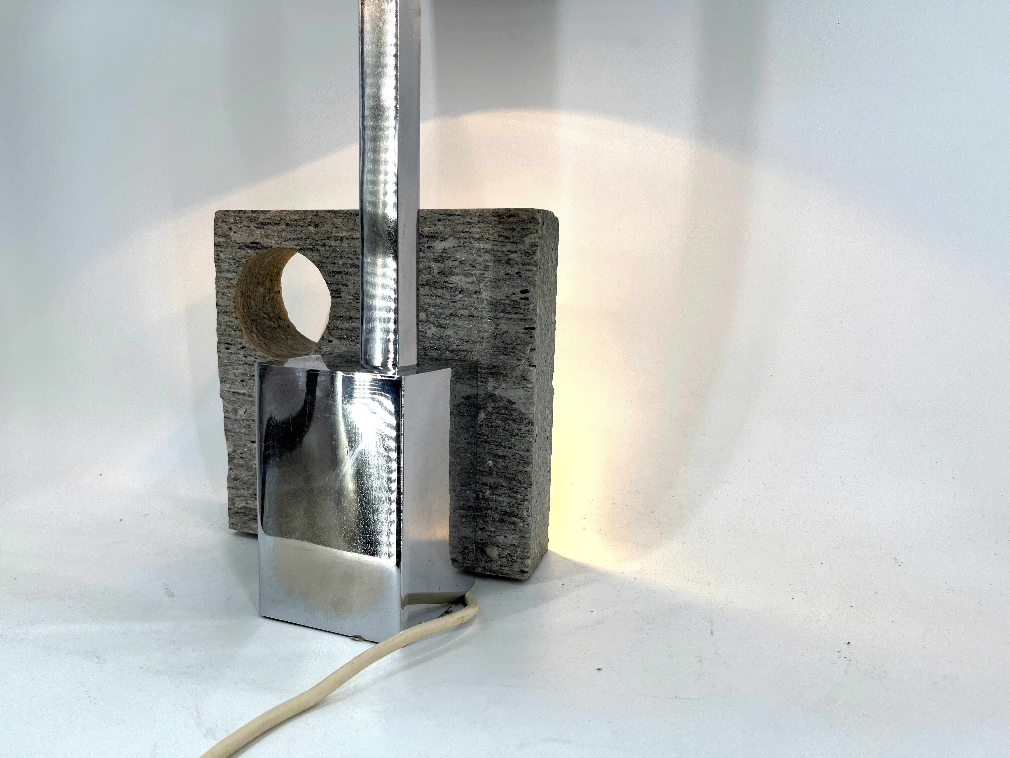 Post modern stone table lamp, 1970s