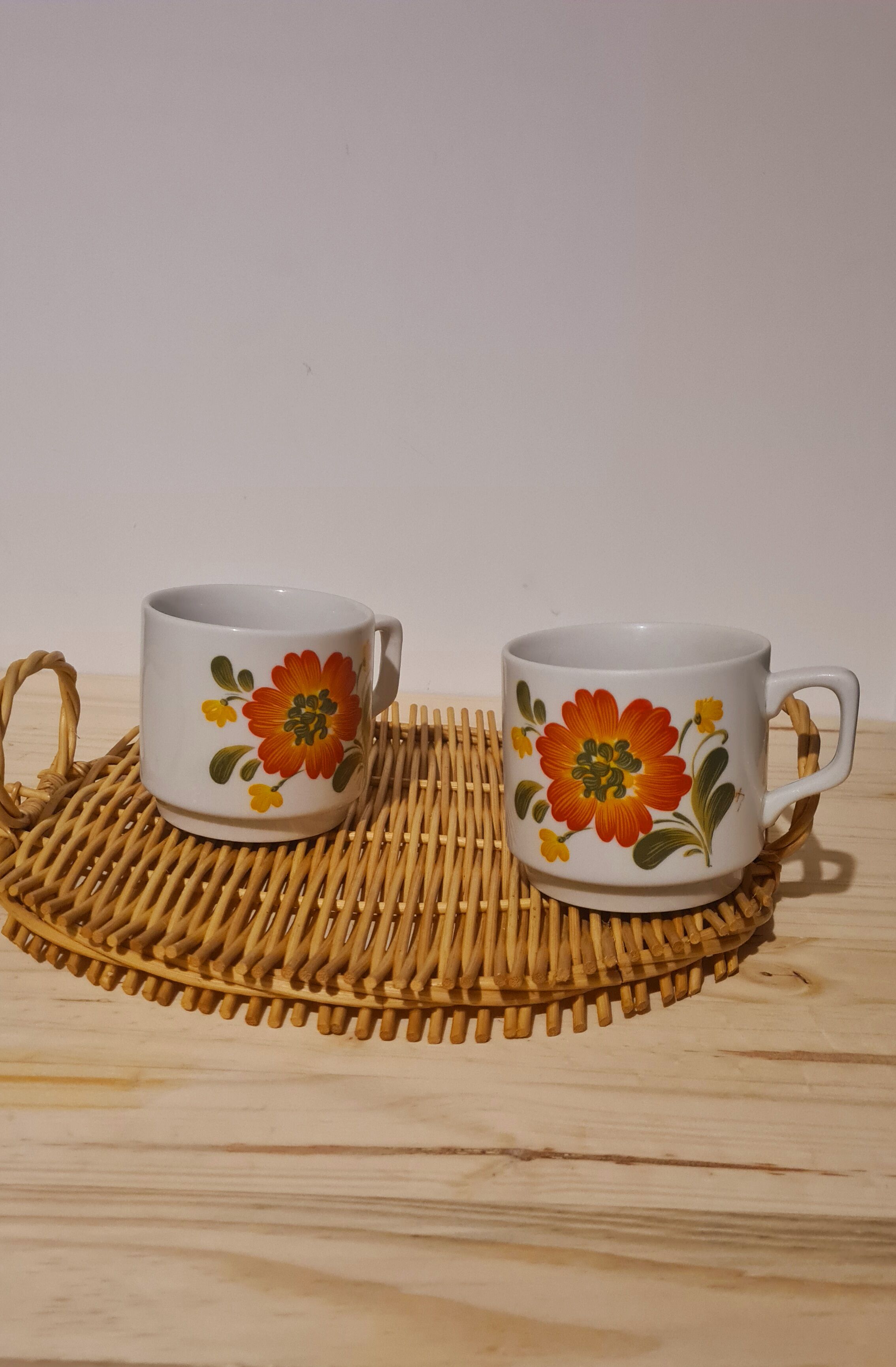 Duo of Italian porcelain mugs