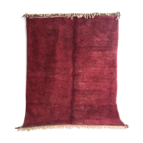 Moroccan Berber carpet Beni Ouarain uni bordeaux 2,98x2.29m