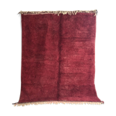 Moroccan Berber carpet Beni Ouarain uni bordeaux 2,98x2.29m