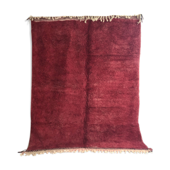 Moroccan Berber carpet Beni Ouarain uni bordeaux 2,98x2.29m