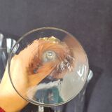 8 old champagne flutes evased blown glass model impossible