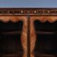 Showcase in precious wood marquetry, Louis XV Transition style.