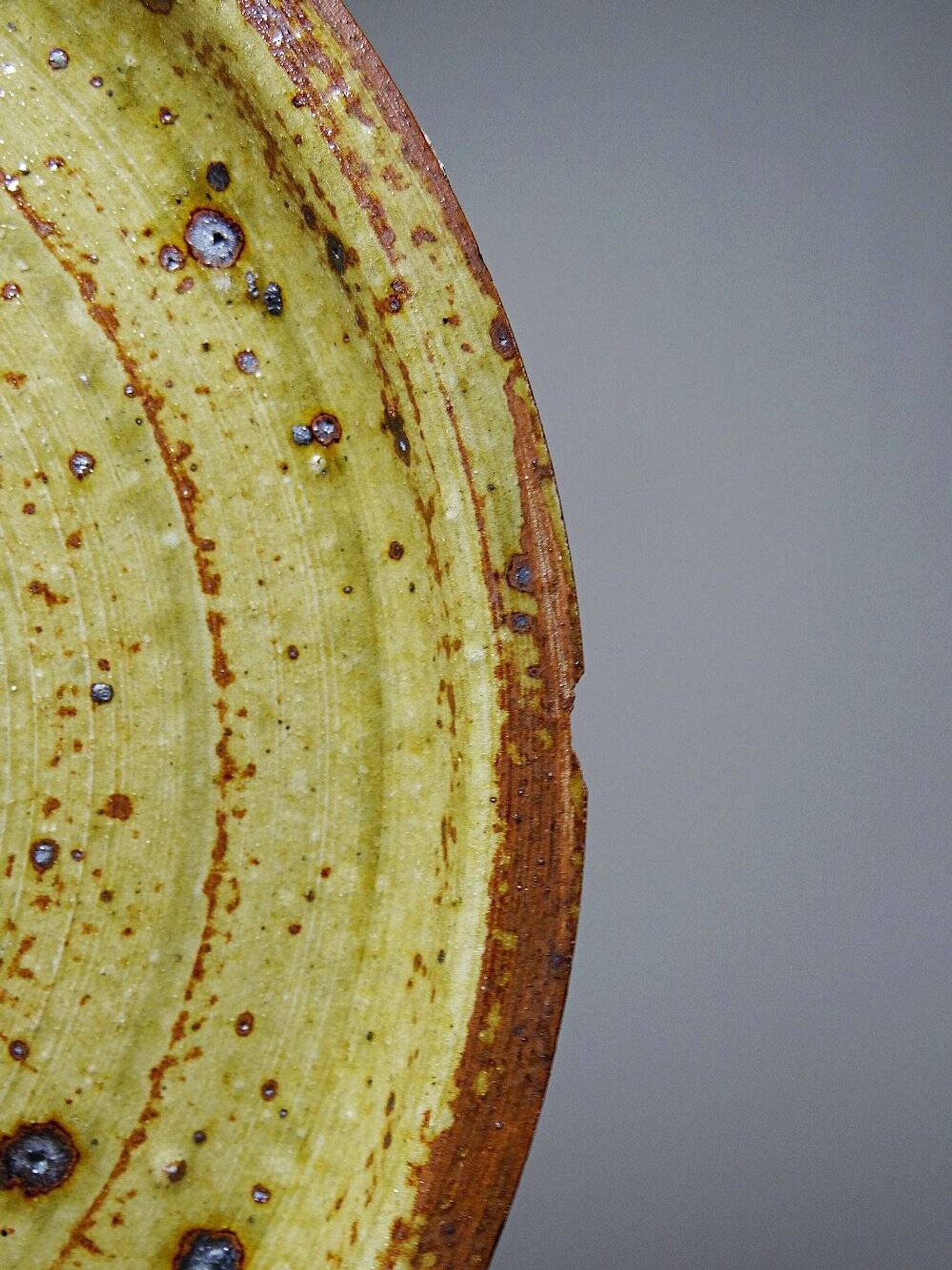 Vintage condiment service in glazed pyrite stoneware, artisanal Baudat La Borne style.
