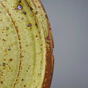 Vintage condiment service in glazed pyrite stoneware, artisanal Baudat La Borne style.