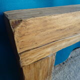 Brutalist console solid oak
