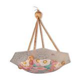 Suspension octogonale en verre sablé Loys Lucha
