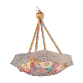 Loys lucha octagonal sandblasted glass pendant lamp"