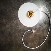 Antique lampshade smooth suspension opaline white art deco