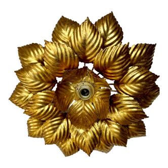 Applique vintage fleur en métal doré