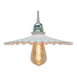 Opaline pendant light ready to install with vintage bulb