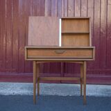Vanity unit and its swivel armchair, Scandinavian furniture, desk, console, 50s