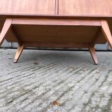 Vintage wardrobe with 2 doors and compass legs, made of oak plywood