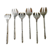 Set of 6 silver metal forks St Médard