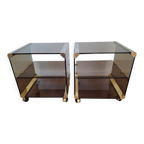 Paire de tables d'appoint italiennes, années 1970