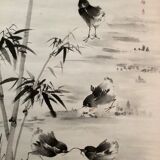 Painting made in Indian ink with a brush / Vintage 1979 brought back from China